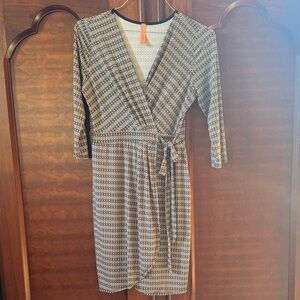 Gilli Geometric Long Sleeve Wrap Dress